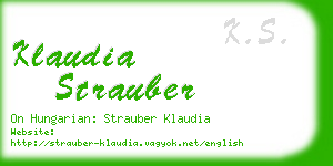 klaudia strauber business card